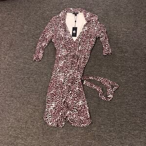 Tommy Hilfiger Women Dress Size Large Animal Print Long Sleeve Stretch